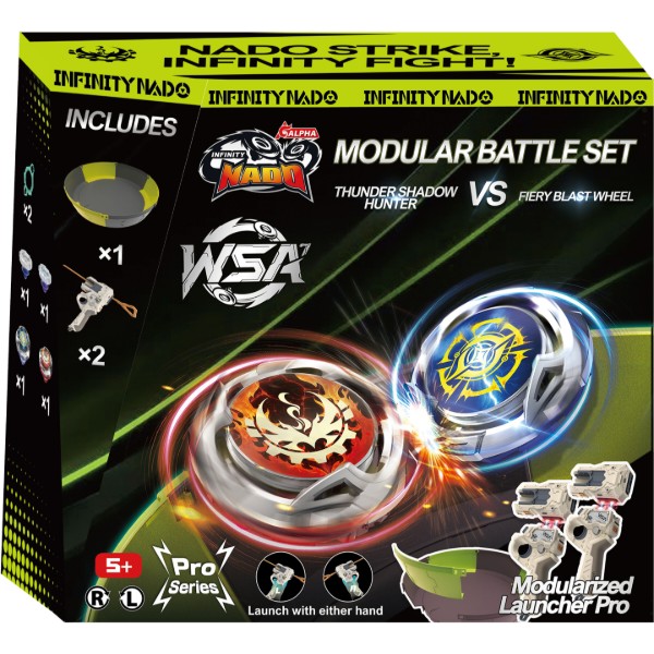 Фото - Набір дзиг Infinity Nado VII Pro Series Modular Battle Set Thunder Shadow Hunter vs Fiery Blast (EU664181)